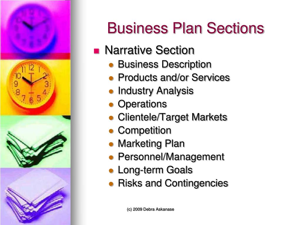major sections business plan