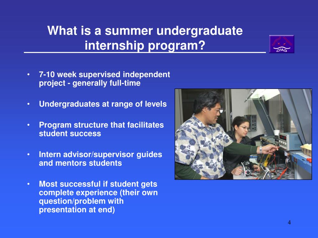 PPT CfAO Educational Partnerships in Hawaii Summer Internships with