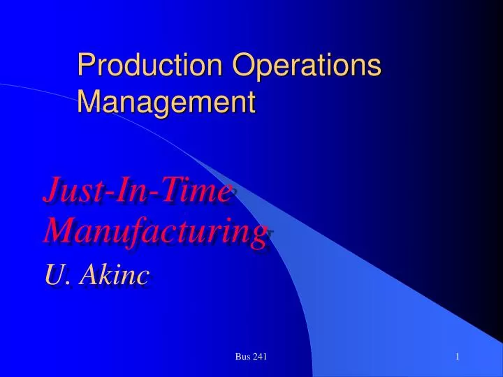 production operations management n.