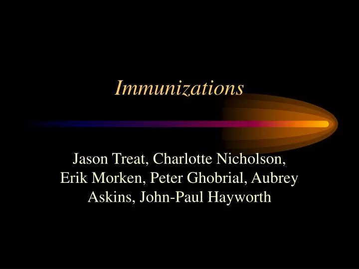 immunizations n.