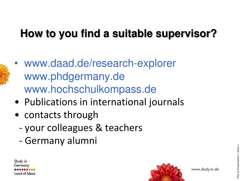 supervisor thesis german