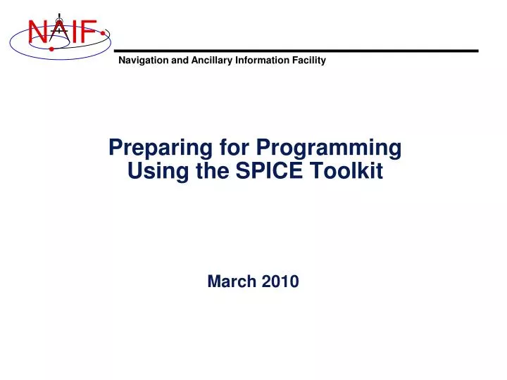 PPT Preparing for Programming Using the SPICE Toolkit PowerPoint
