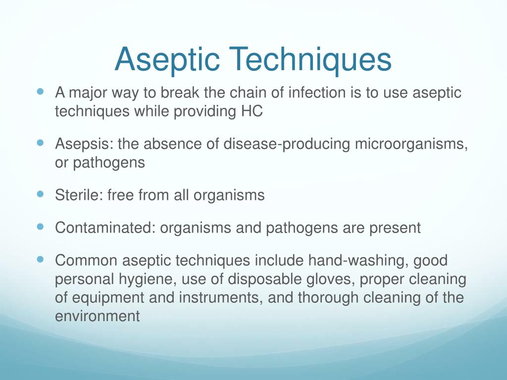 aseptic procedure examples
