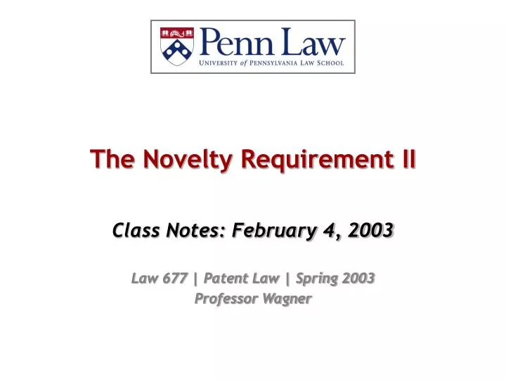 the novelty requirement ii n.