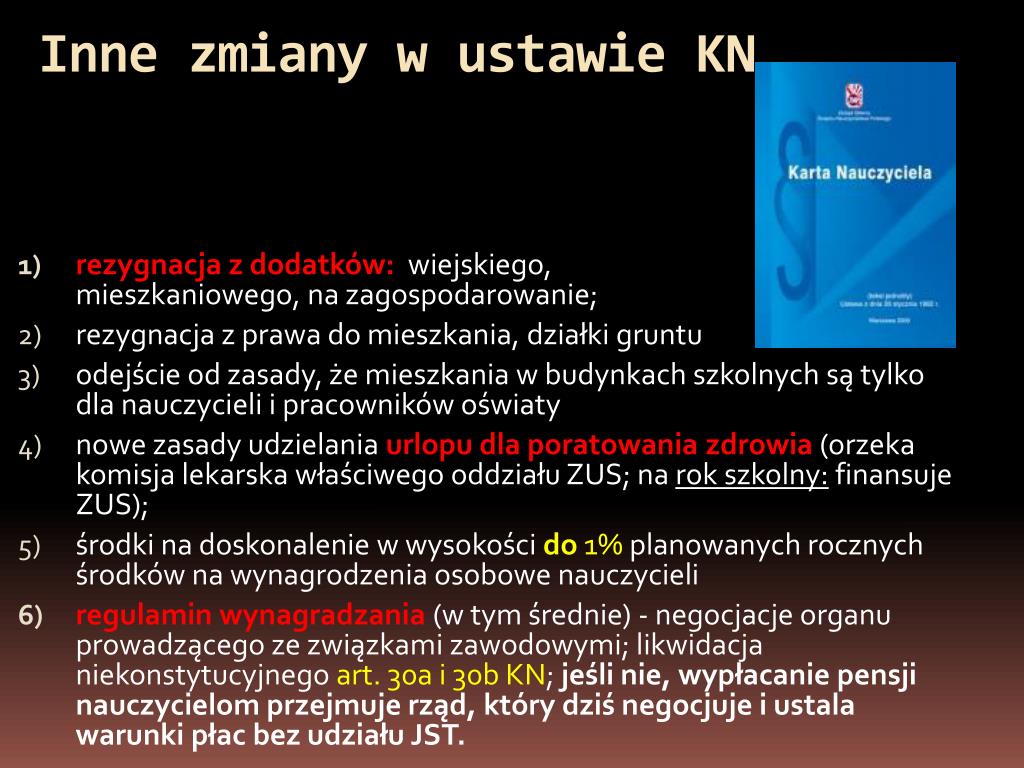 Karta Nauczyciela Z 26 Stycznia 1982 PPT - Karta Nauczyciela - Ustawa z dnia 26 stycznia 1982 r. PowerPoint
