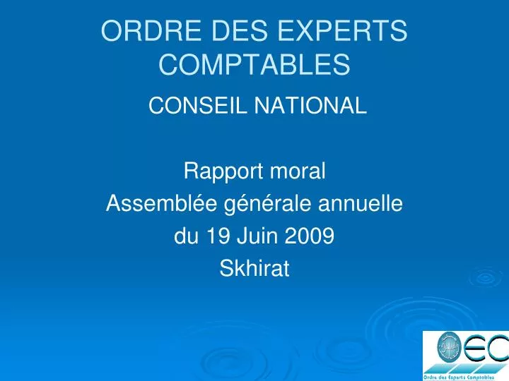 PPT - ORDRE DES EXPERTS COMPTABLES PowerPoint Presentation, free download - ID:6367577