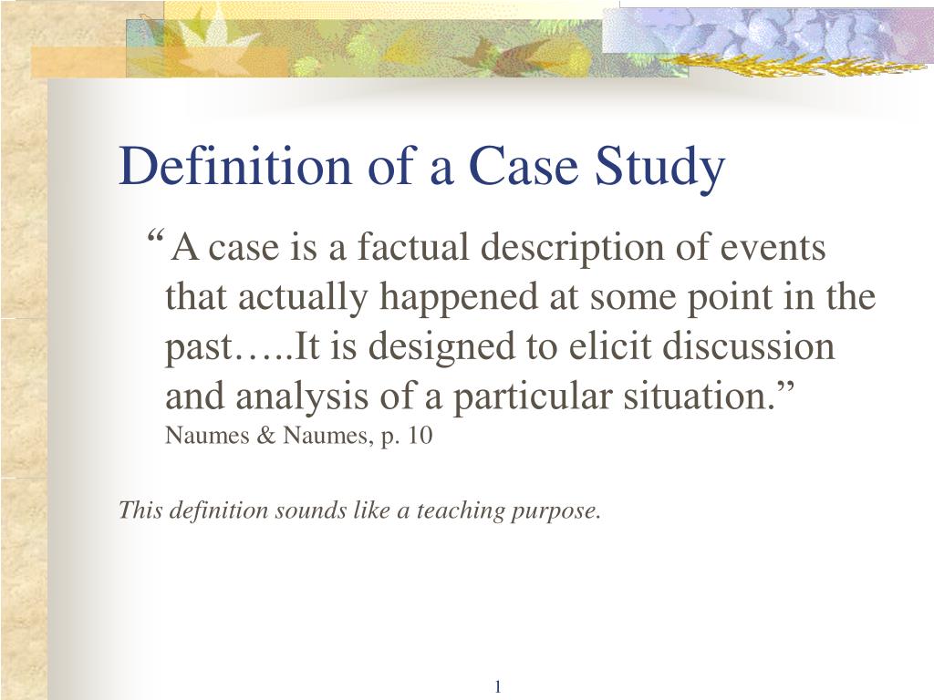 personal case study meaning