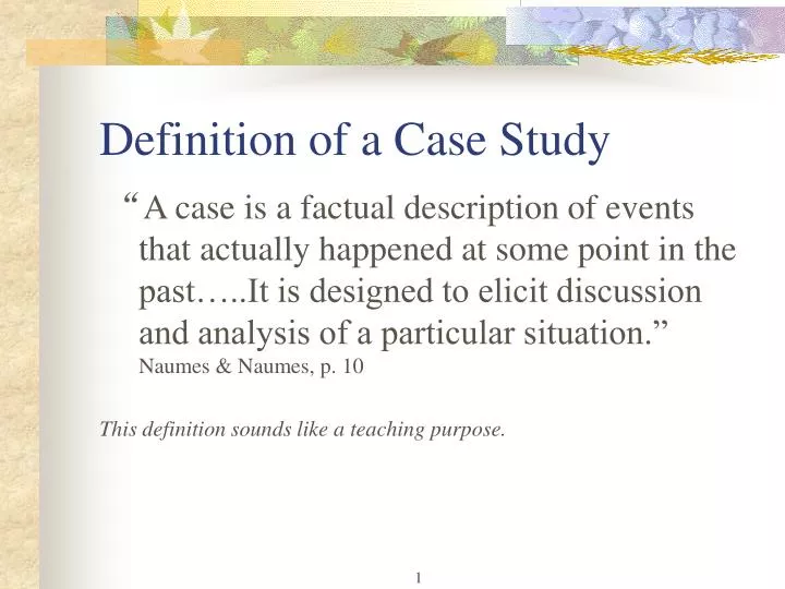 group case study definition