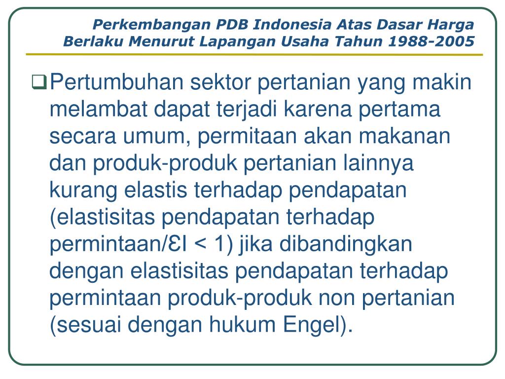 Data Pdb Indonesia Menurut Lapangan Usaha Atas Dasar Harga Berlaku