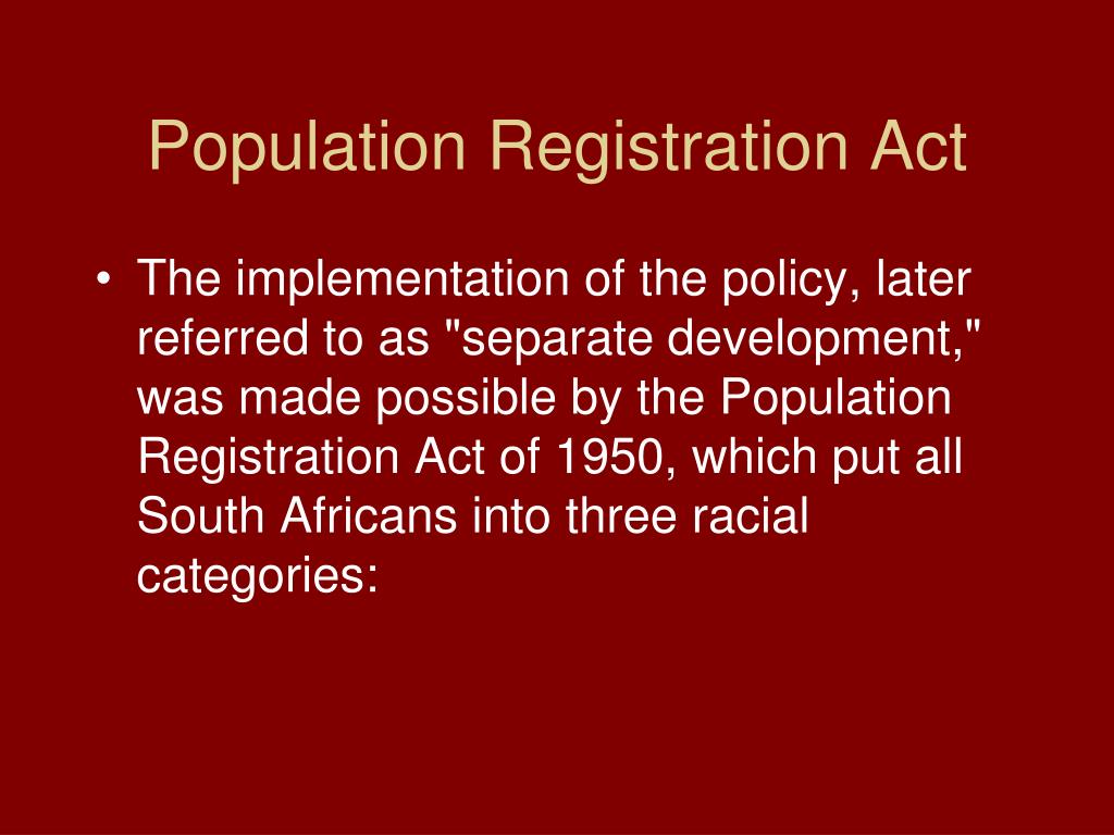 essay of population registration act