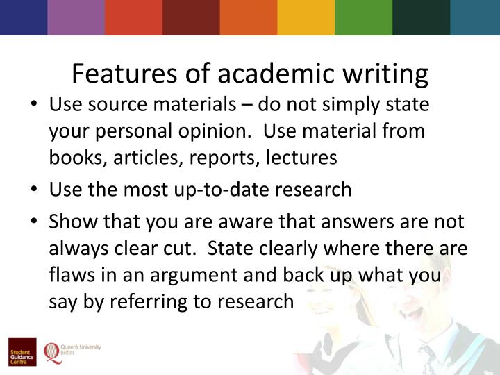 features of an academic essay