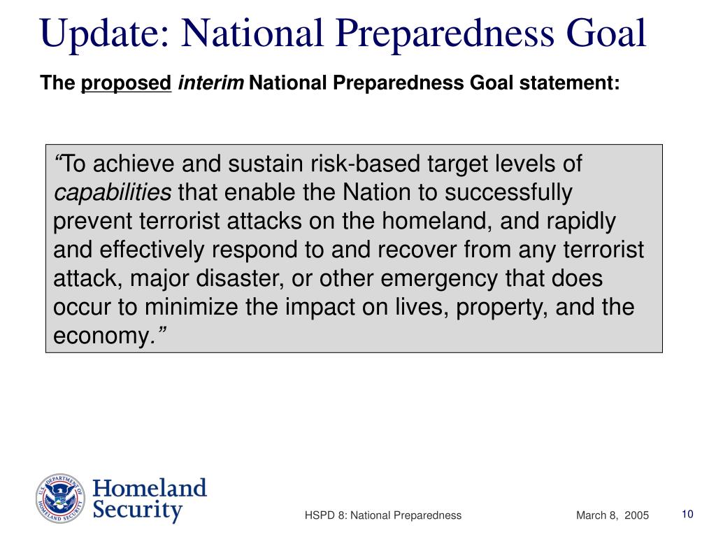 PPT HSPD 8 National Preparedness PowerPoint Presentation, free
