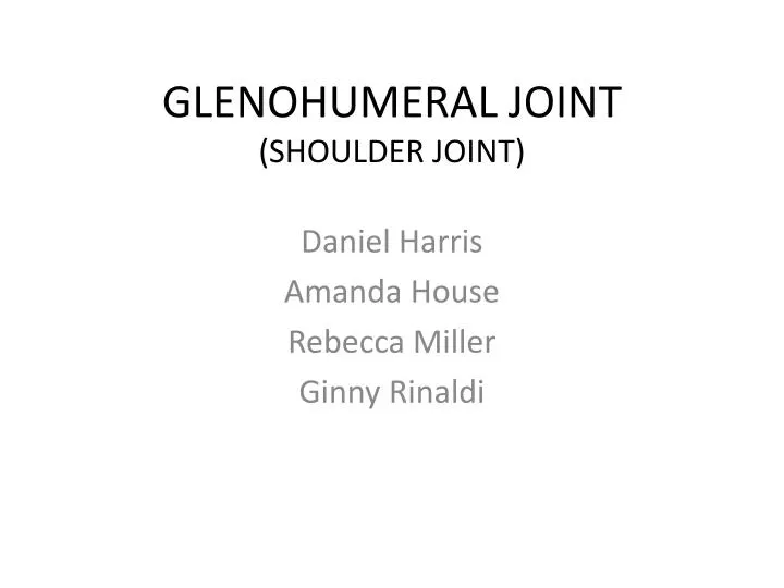 glenohumeral joint shoulder joint n.