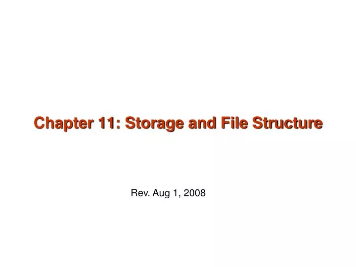chapter 11 storage and file structure n.