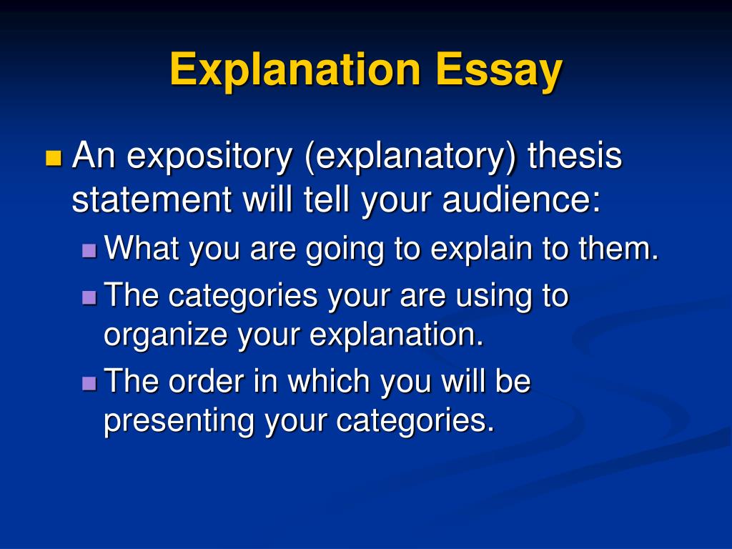 thesis of explanation