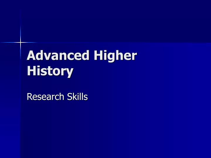 advanced higher history dissertation introduction