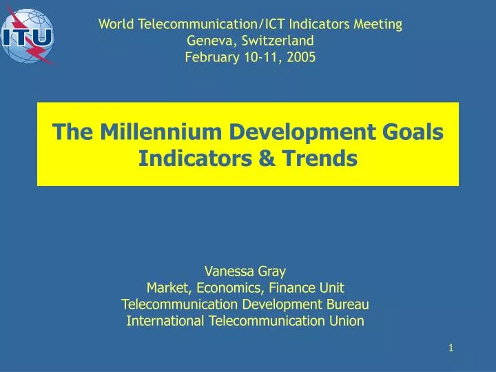 PPT The Millennium Development Goals Indicators & Trends PowerPoint