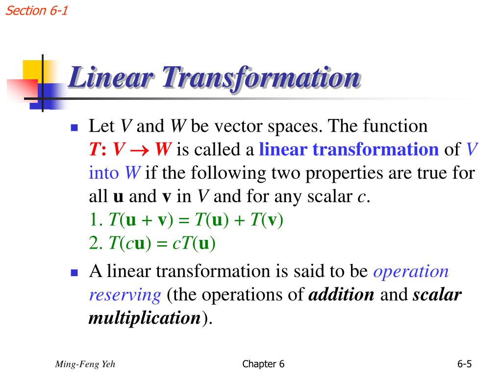 powerpoint presentation on linear transformation