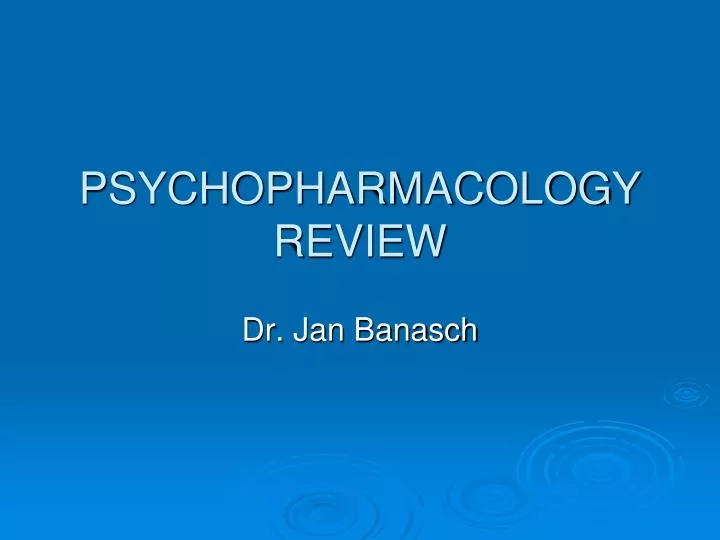 psychopharmacology review n.