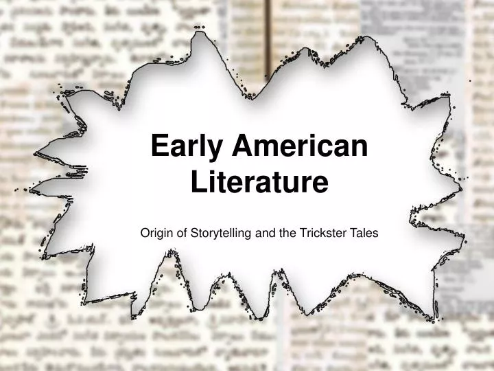 research topics on early american literature