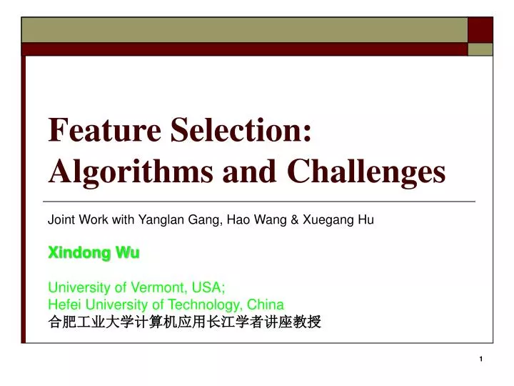 PPT - Feature Selection: Algorithms and Challenges PowerPoint ... image.