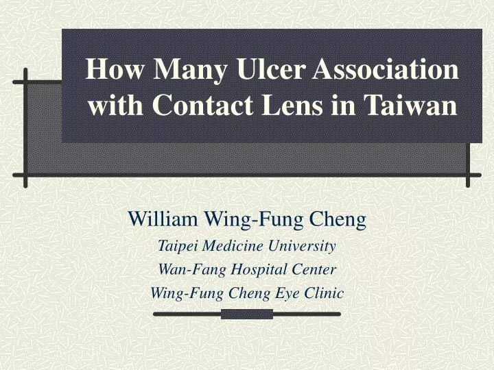 how many ulcer association with contact lens in taiwan n.