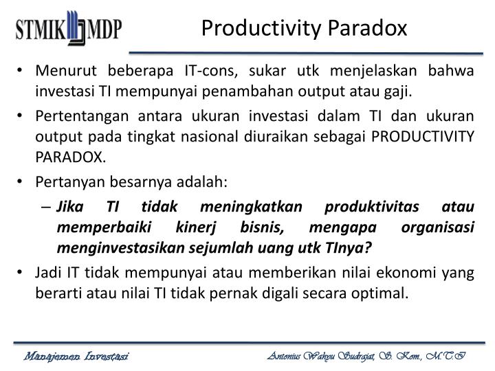 PPT - Productivity Paradox PowerPoint Presentation - ID 