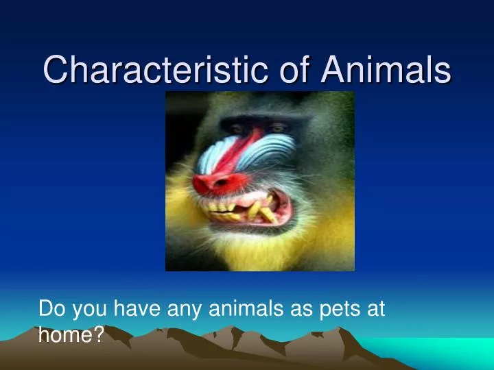 characteristic of animals n.