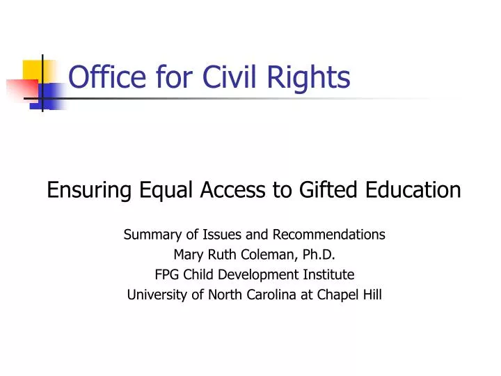 PPT - Office for Civil Rights PowerPoint Presentation, free download ...