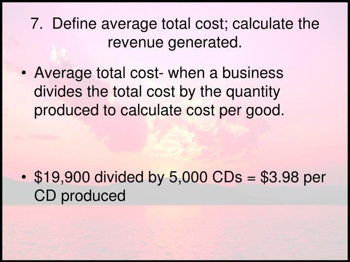define average total cost