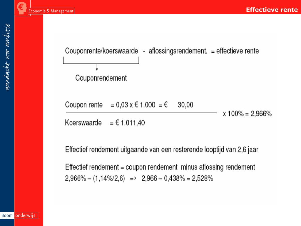 Effectieve Rente Methode PPT - Figuur 6.1 Eurozone juni 2005 PowerPoint Presentation, free ...