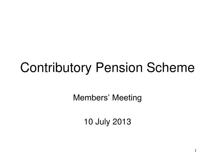 contributory pension scheme n.