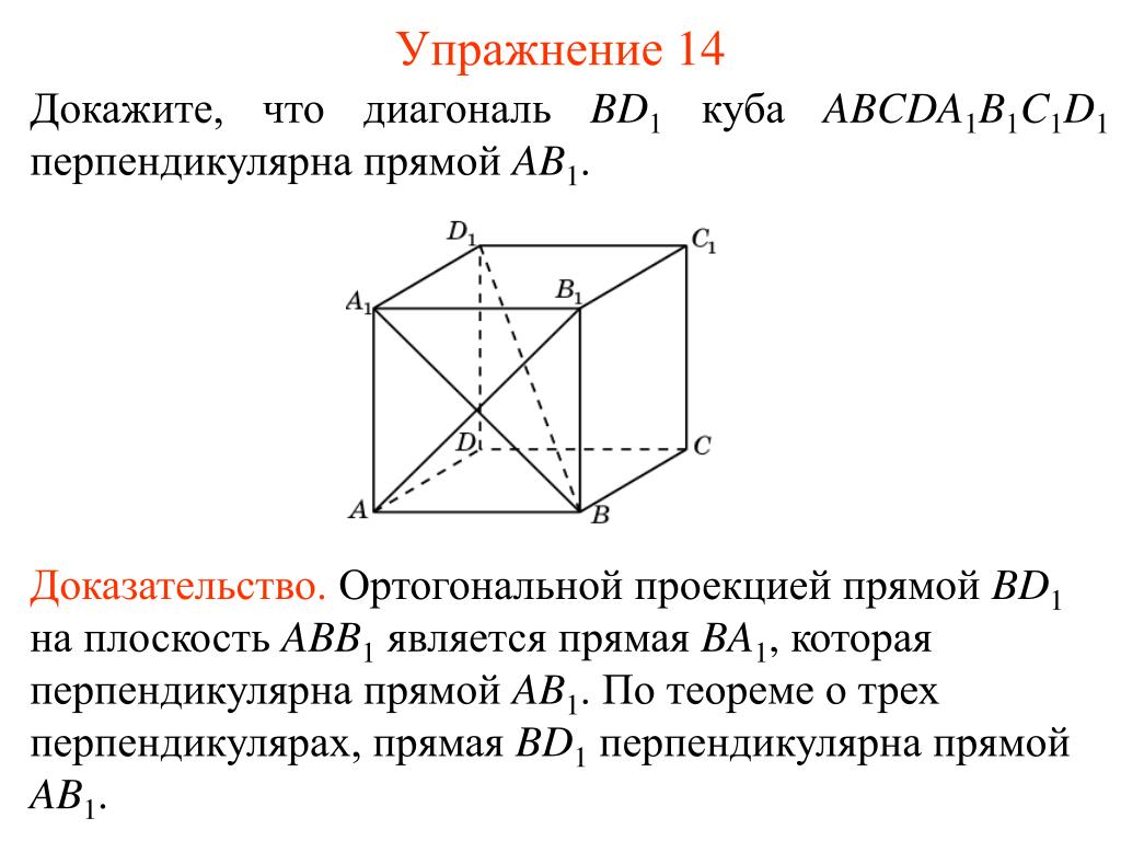 Какие прямые в кубе перпендикулярны