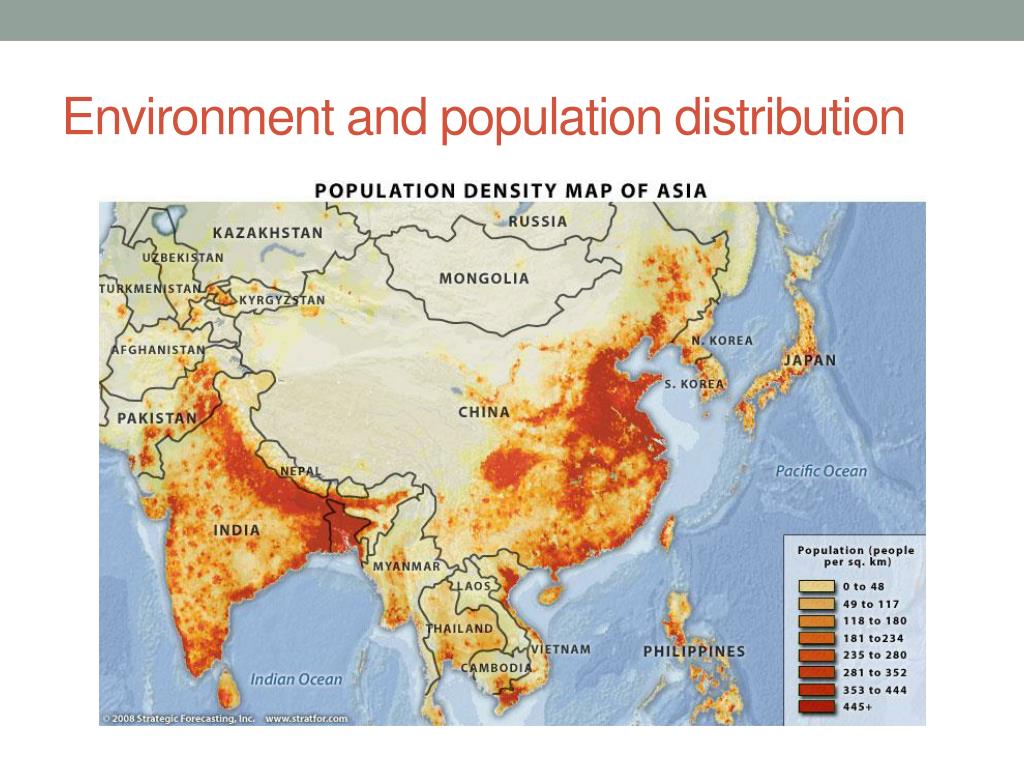 Особенности размещения населения по территории зарубежной азии