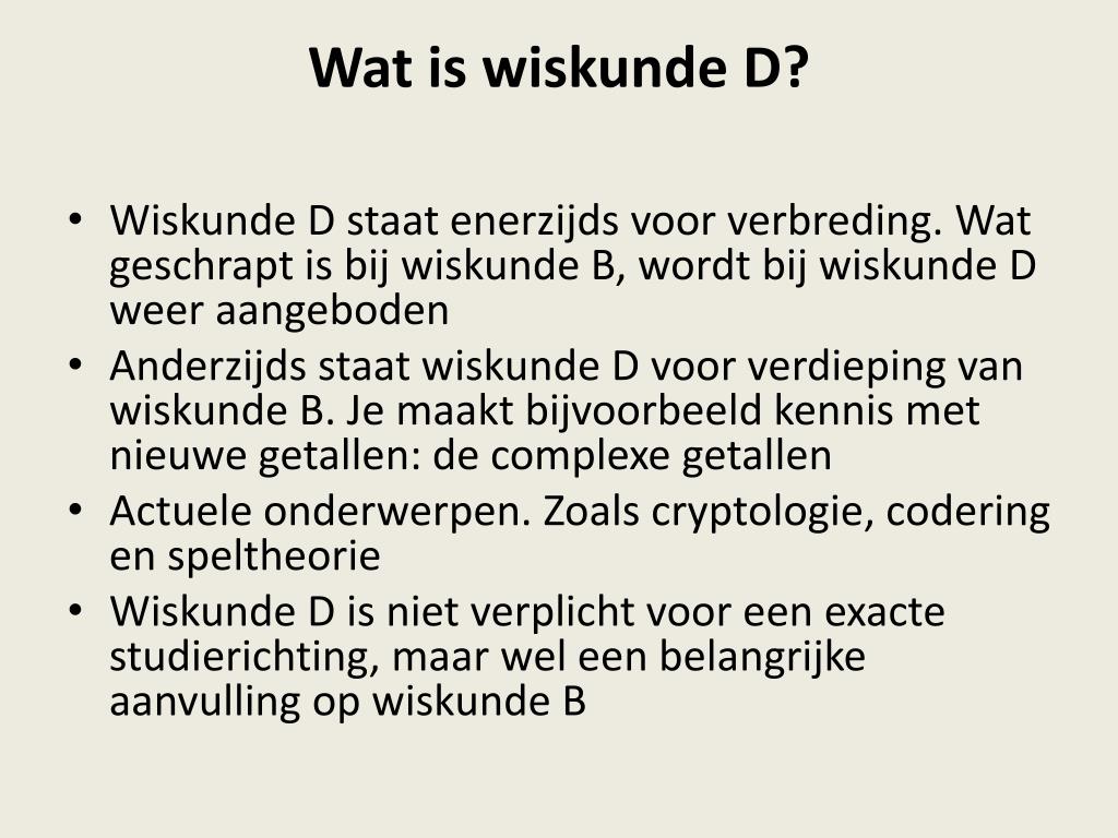 PPT Wiskunde A, B, C en D op het vwo PowerPoint Presentation, free download ID6382810