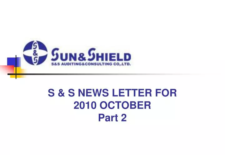 s s news letter for 2010 october part 2 n.