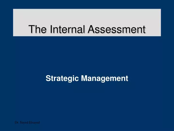 the internal assessment n.