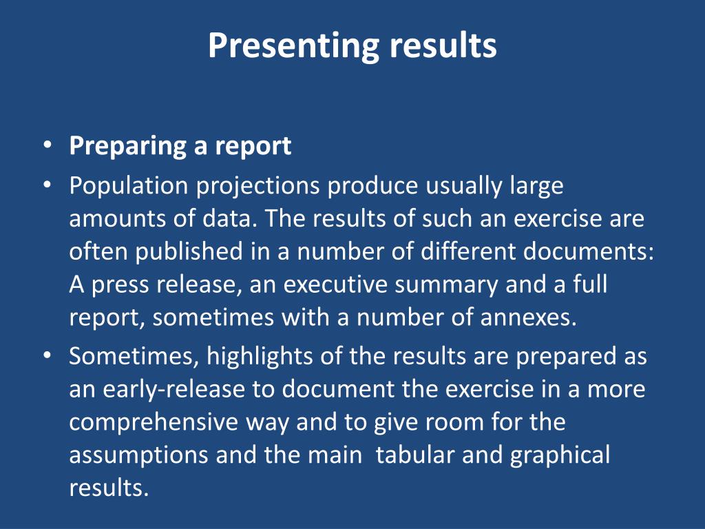 what is presentation of results
