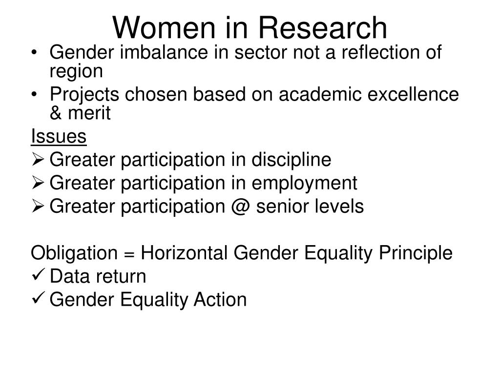 research work on gender equality