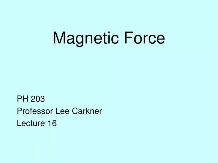 magnetic force n.