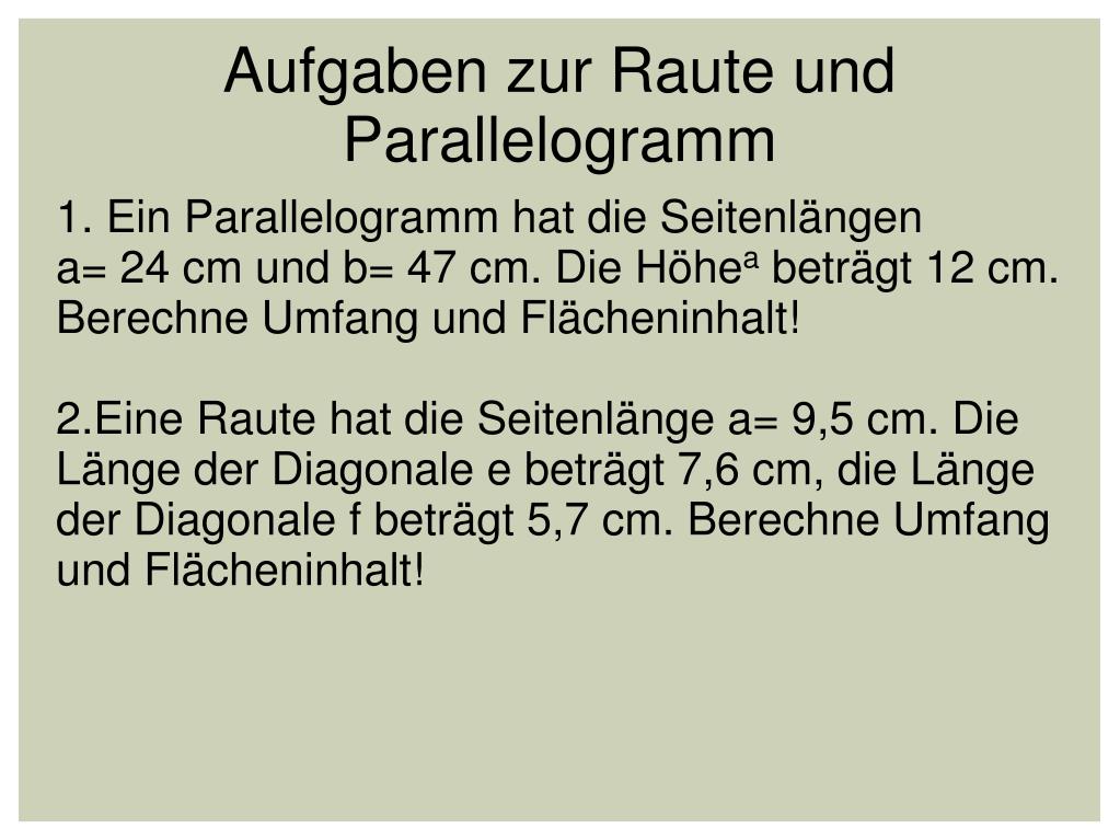 PPT Raute und Parallelogramm PowerPoint Presentation, free download ID6386496