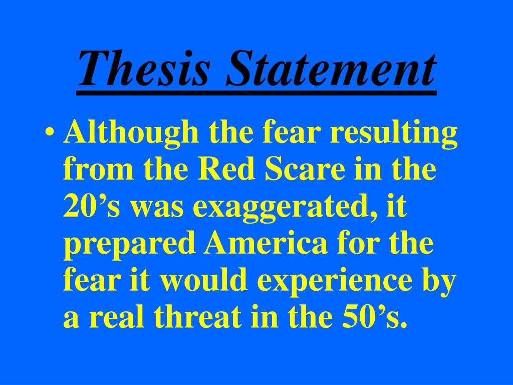 thesis statement example fear