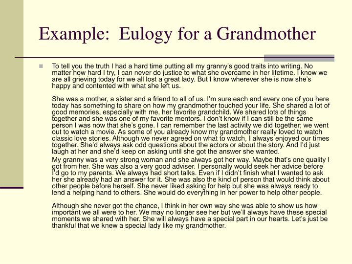 eulogy for great grandmother