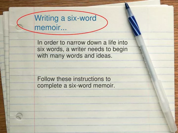 writing a six word memoir n.