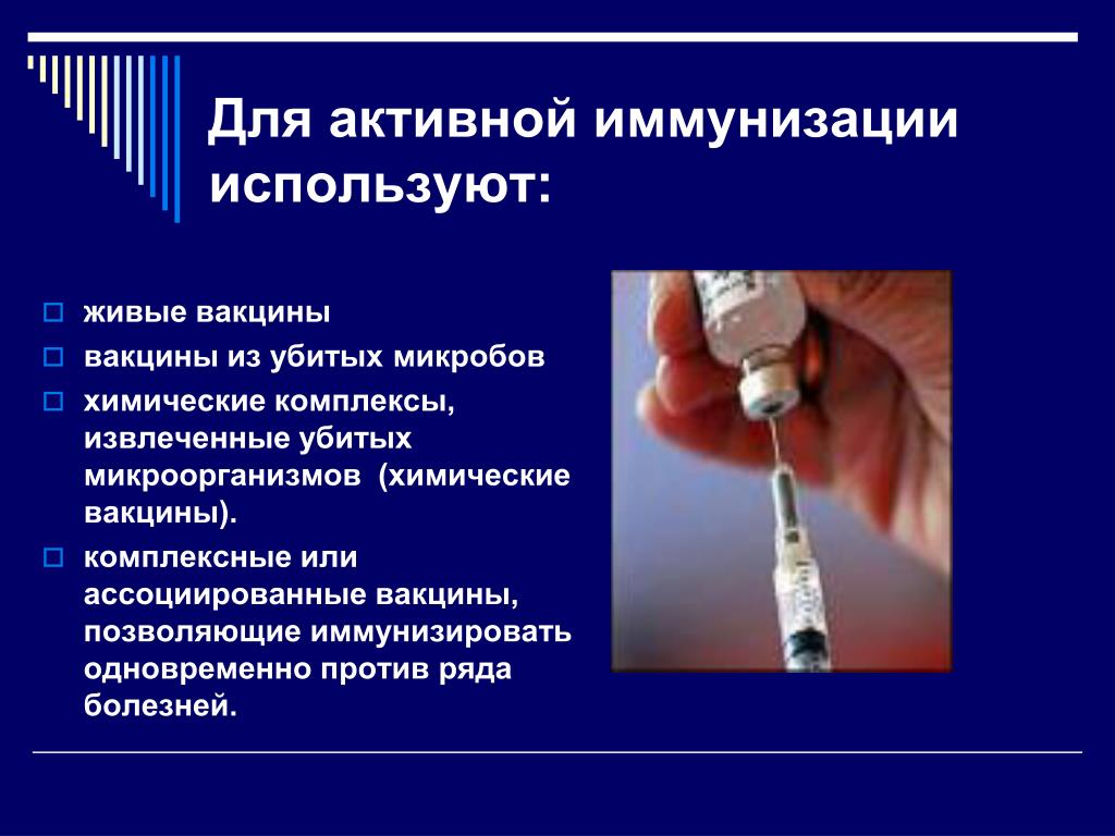 Значение вакцин. Препараты для активной иммунизации.