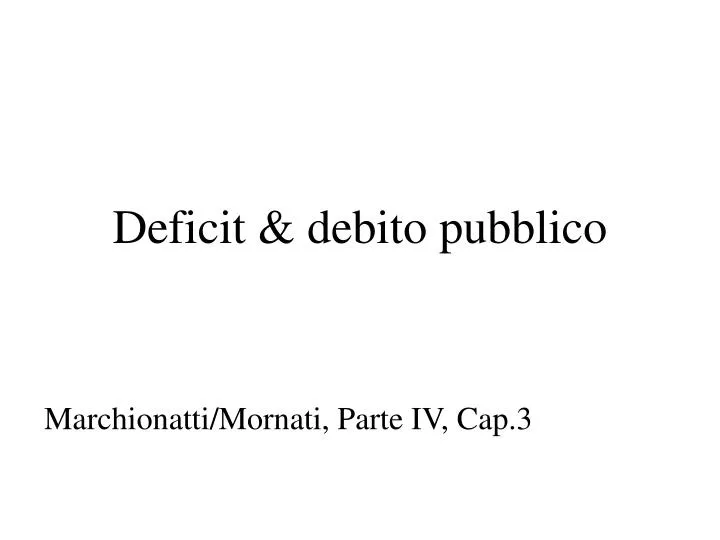 deficit debito pubblico n.