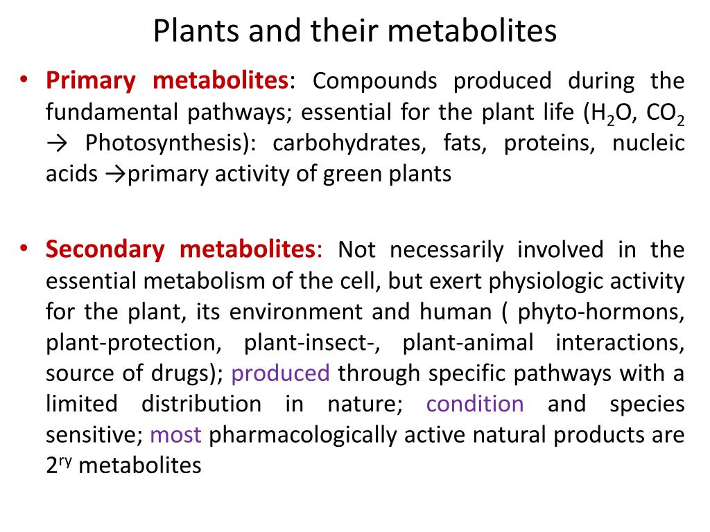 PPT - Plants AnD Their Metabolites L