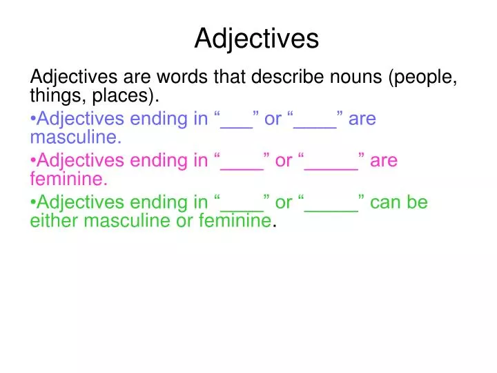 Ppt Adjectives Powerpoint Presentation Free Download Id 6393672