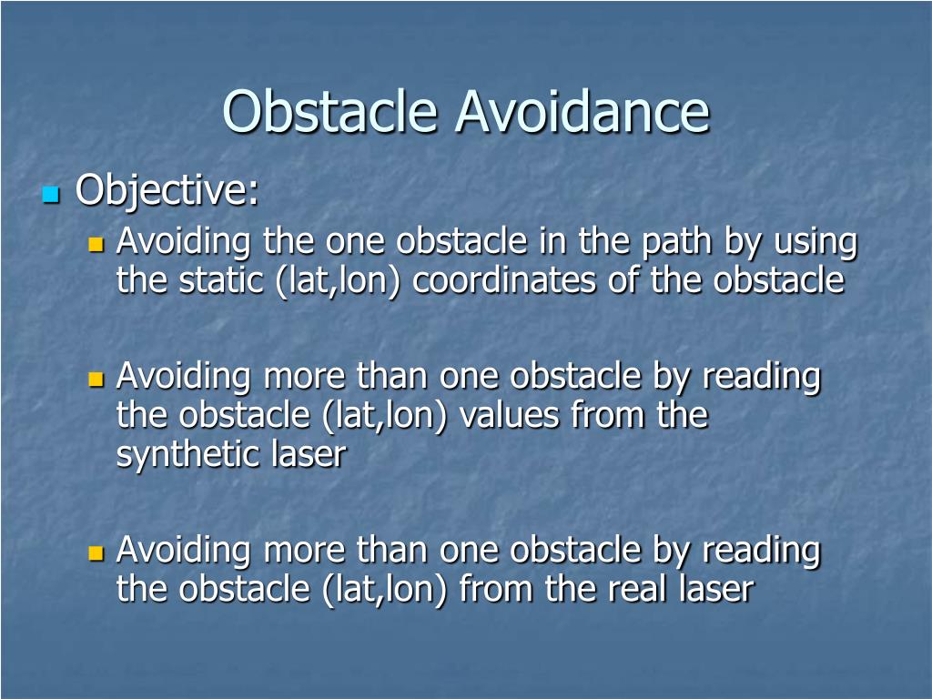 objective of obstacle avoiding robot