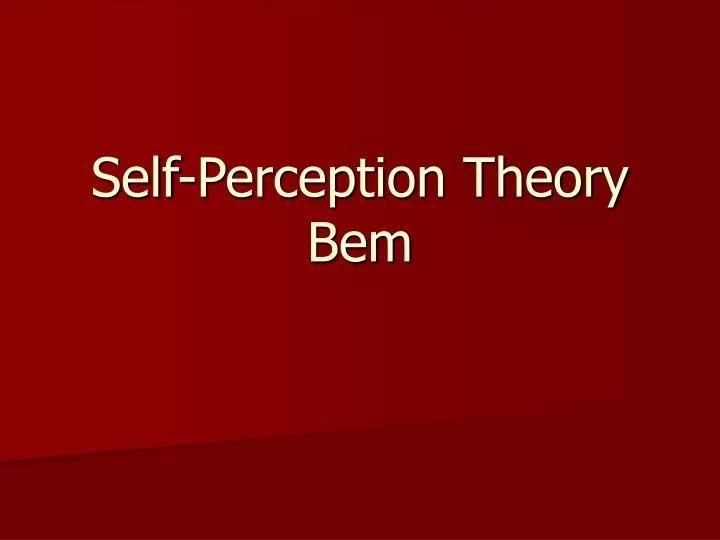 self perception self perception